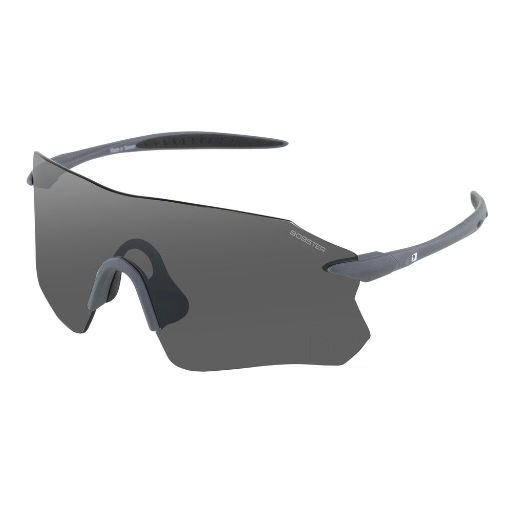 Bobster Aero Cycling Sunglass Matte Gray Smoke Silver Mirror - AERO : BAER01