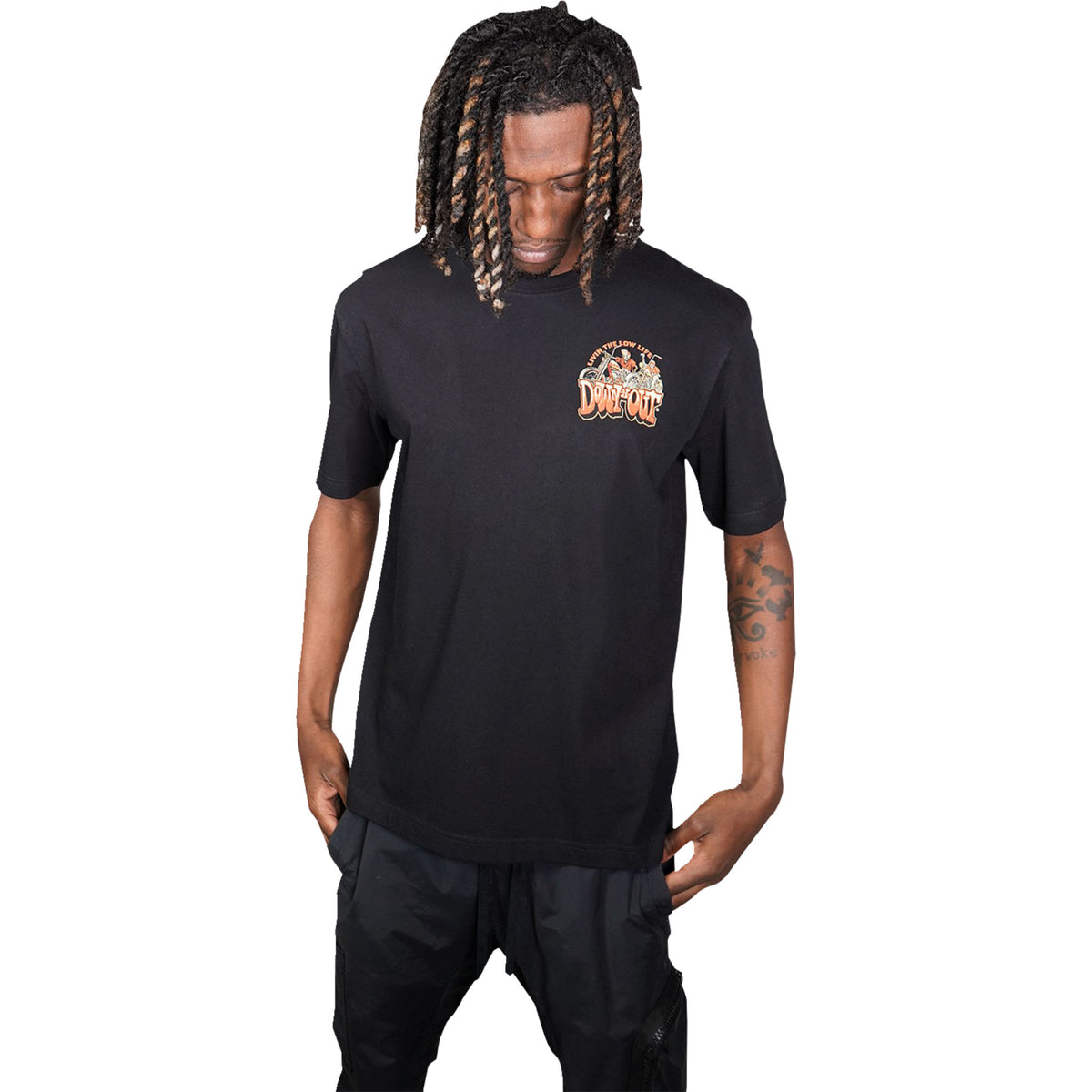 LETHAL THREAT 3030-22837 DT10044L Down-N-Out 4 Life T-Shirt black - large