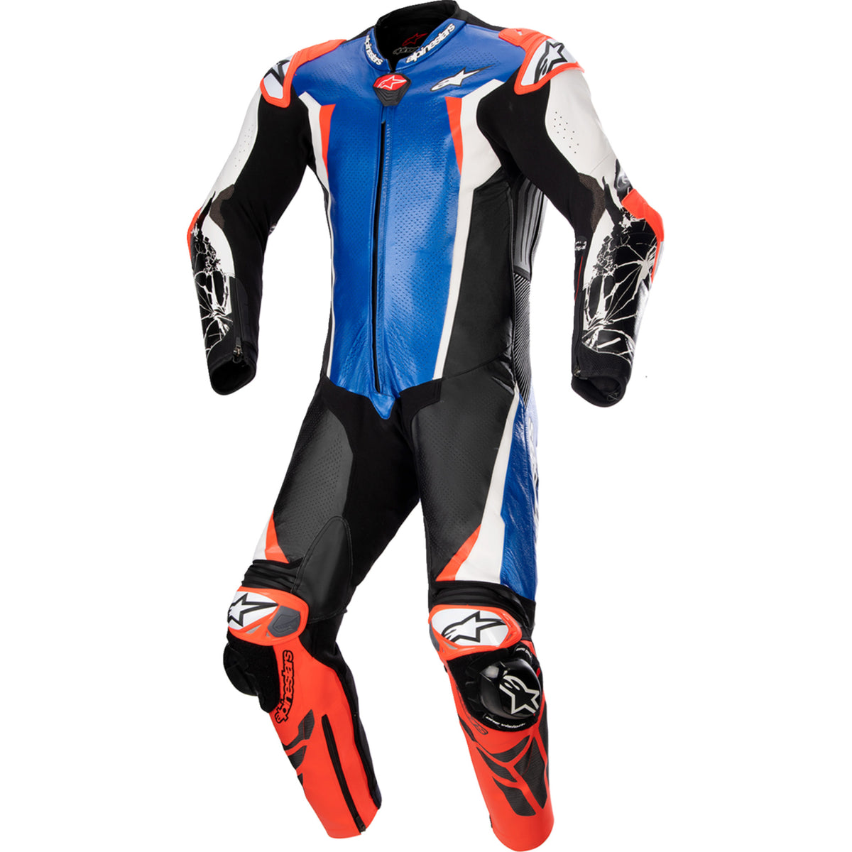 ALPINESTARS 2801-1577 3156323718358 Racing Absolute v2 1-Piece Leather Suit metallic blue/black/white/red fluo - us 48 / eu 58