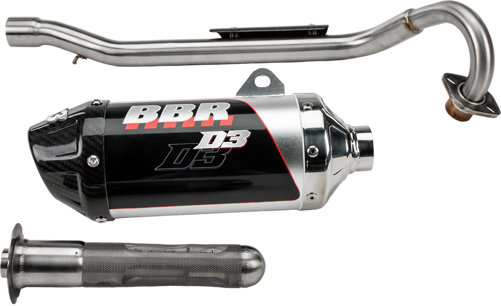 Bbr Motorsports D3 Exhaust System - 240-HXR-5031 Honda XR50R / CRF50F 2011-2022