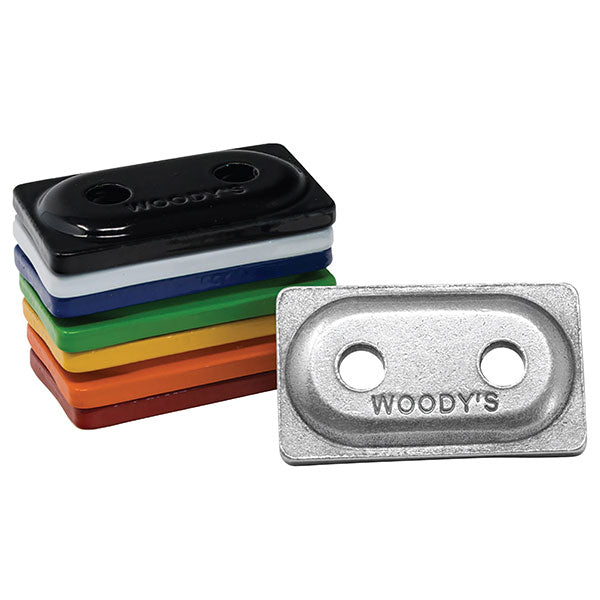 WOODY'S ALUMINUM DOUBLE DIGGER BACKER PLATES 5/16" BLACK 48/PKG ADD2-3810-B