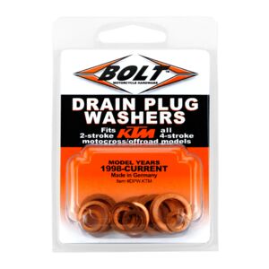 Bolt Hardware Drain Plug Washer Set For KTM Off Road Models