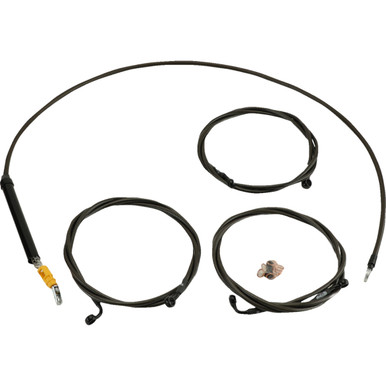 LA Choppers #LA-8059KT-16M - Standard Midnight Braided Handlebar Cable/Brake Line Kit - 15"-17" Ape Hangers - '23-'25 Touring