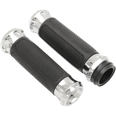Performance Machine (PM) #0063-2082-CH - Overdrive Custom Grips - TBW - Chrome
