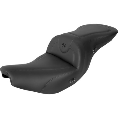 Saddlemen #I14-07-187HCT - RoadSofa™ Seat - Without Backrest - Black w/ Black Stitching - Heated - Indian '14-'24