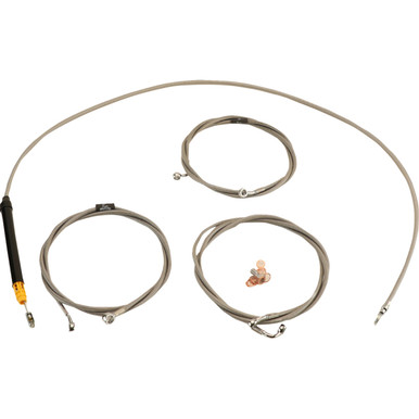 LA Choppers #LA-8059KT-16 - Standard Stainless Braided Handlebar Cable/Brake Line Kit - 15"-17" Ape Hangers - '23-'25 Touring