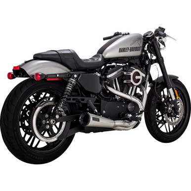 Vance & Hines #27327 - 2-into-1 Upsweep Exhaust System - Brushed - Stainless Steel