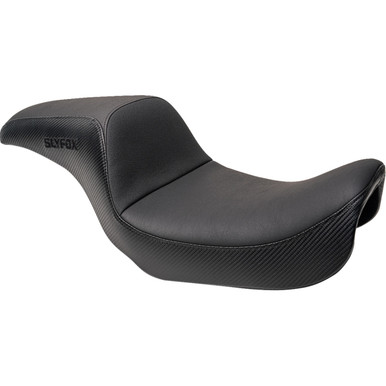 Slyfox #4683A-slyfox - Drifter Seat - Black Logo - Black Vinyl w/ Slipstop - Carbon Fiber - Dyna '96-'03