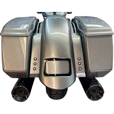 Paul Yaffe Bagger Nation #RF-SS-3-THNDR-BLT-B - Short Rear Fender - Sport - With Black Plate Frame - 3 Sets of Thunder Bolts