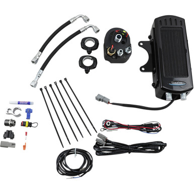 Ultracool #SMS-1G - Oil Cooler Kit - Side Mount - Gloss Black - Softail