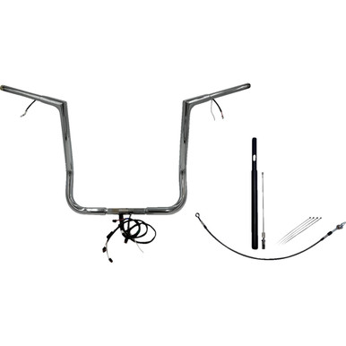 FAT Baggers INC. #712016 - EZ Install Wired 1-1/4" Flat Top Handlebar Kit - 16" - Chrome