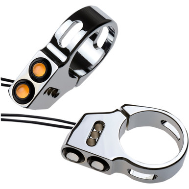 Joker Machine #05-200-2C - Rat Eye LED Turn Signals - 41 mm - Chrome