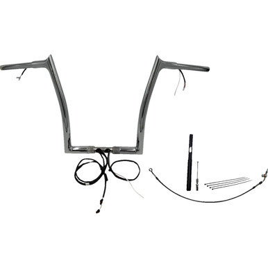 FAT Baggers INC. #912914 - EZ Install Wired 1-1/4" Pointed Top Handlebar Kit - 14" - Chrome