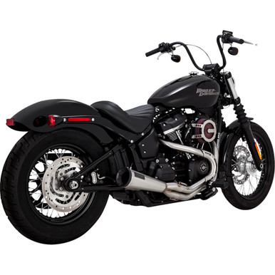 Vance & Hines #27323 - 2-into-1 Upsweep Exhaust System - Brushed - Stainless Steel