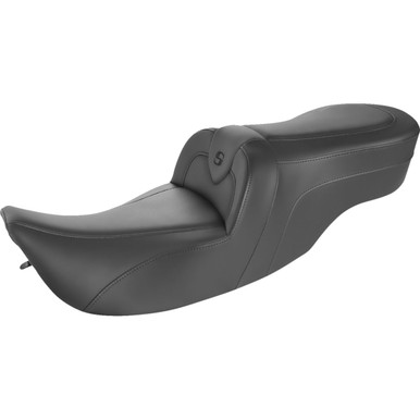 Saddlemen #897-07-187 - RoadSofa™ Seat - without Backrest - Black w/ Black Stitching - FLH/FLT '97-'07