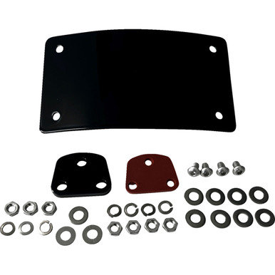 DK Custom Products #DK-LPR-LP-LD - License Plate Kit - Curved - Black - Harley-Davidson