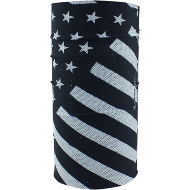 ZAN Headgear #TF091 - Motley Tube Fleece Lined - Black and White Flag